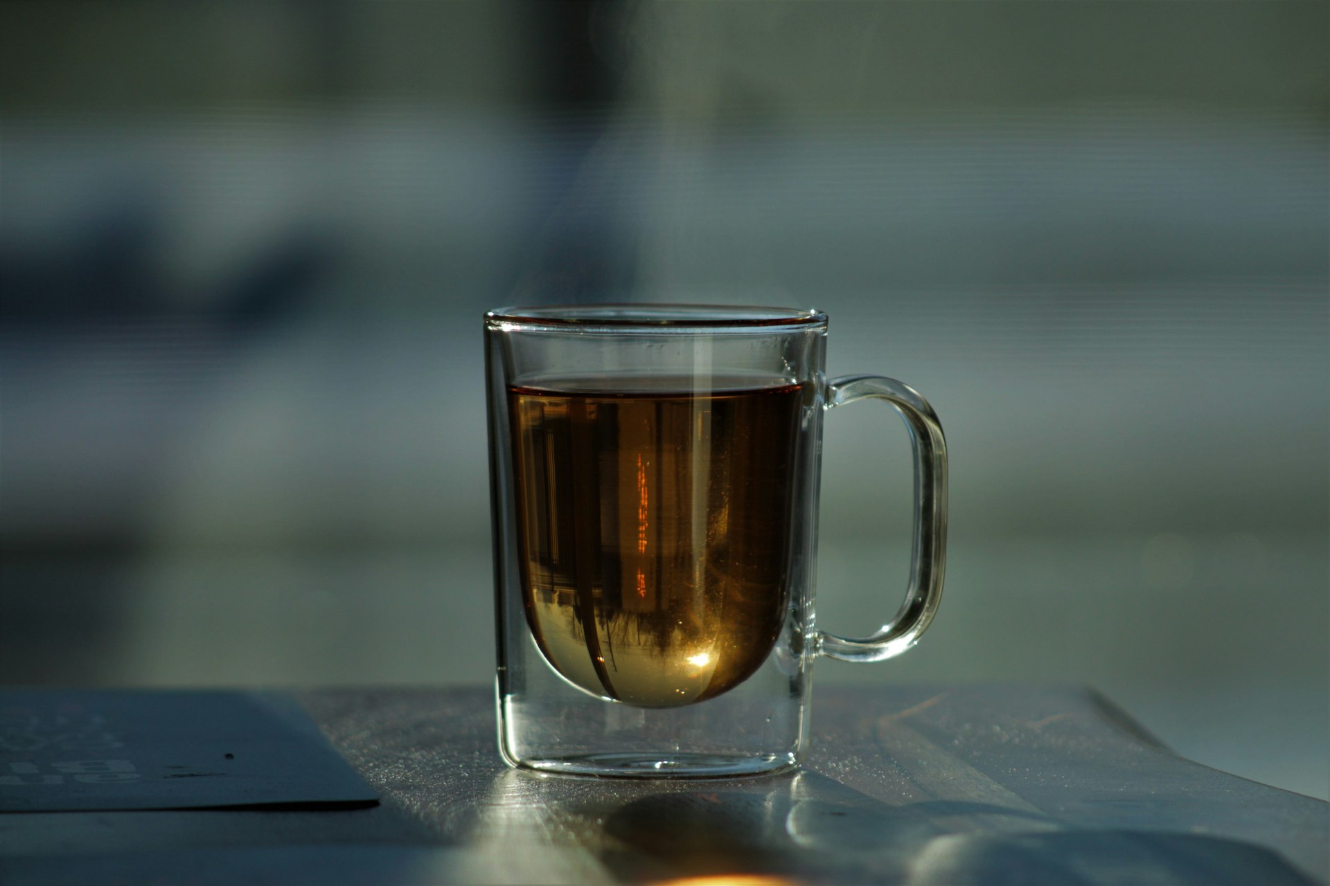 a glass of liquid